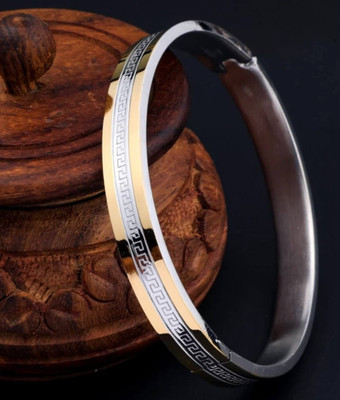 GKKAKADIYA Stainless Steel Silver, Gold-plated Kada