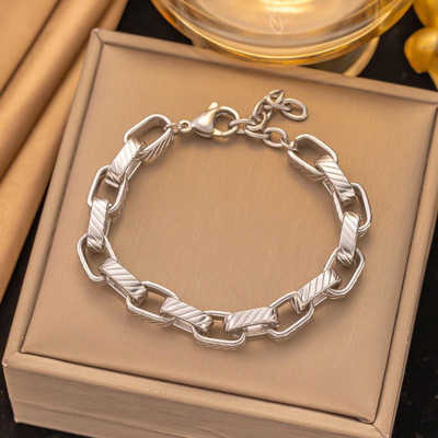 MYKI Stainless Steel Silver Coated Bracelet