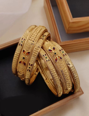 khanak Brass Gold-plated Bangle Set(Pack of 6)
