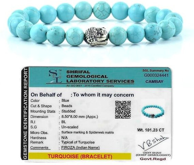 VIBESLE Stone, Turquoise Beads, Crystal Charm Bracelet
