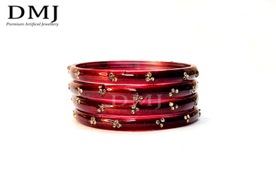 DMJ Glass Bangle Set(Pack of 4)
