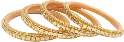 Royal Bangles Plastic Cubic Zirconia Kada(Pack of 4)