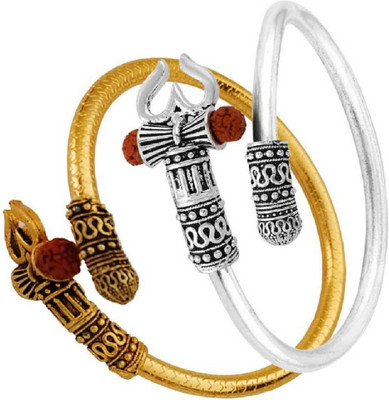 Animated Brass Silver, Gold-plated Kada(Pack of 2)