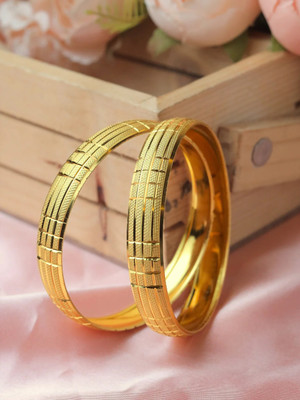 Prasansha Enterprises Brass Gold-plated Bangle Set(Pack of 2)
