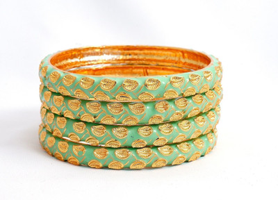 V FASHION JEWELLERY Alloy Gold-plated Bangle Set(Pack of 4)