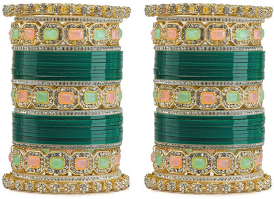 SBS Alloy Beads, Pearl, Cubic Zirconia Gold-plated Chudas(Pack of 62)