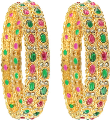 NMII Metal Diamond, Zircon Kada(Pack of 4)