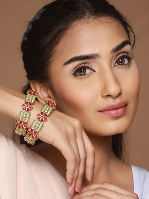 Priyaasi Brass Gold-plated Bangle Set(Pack of 2)