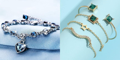 The Glitz Gallery Alloy Gold-plated Bracelet Set(Pack of 2)