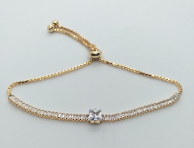 GALAXY DIVA Alloy Cubic Zirconia Gold-plated Tennis Bracelet