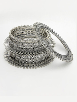 ANOUK Oxidised Silver Silver Bangle Set(Pack of 12)