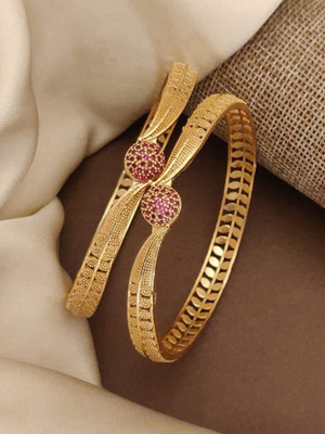 SUNDARI JEWELS Alloy Gold-plated Bangle(Pack of 2)