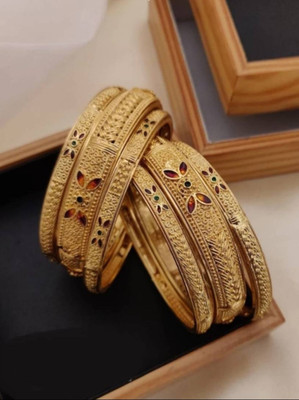 khanak Brass Gold-plated Bangle Set(Pack of 6)