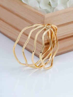 Zeraki Jewels Brass Gold-plated Bangle Set(Pack of 4)