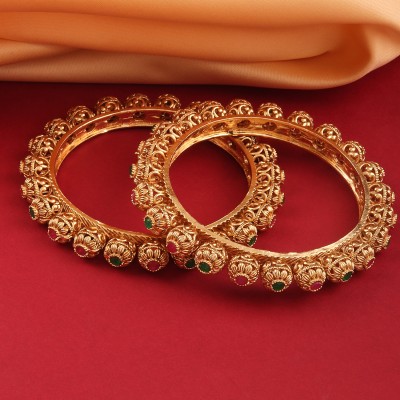 Raddhi Jewels Brass Gold-plated Bangle Set(Pack of 2)