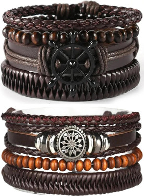 PIXFLIX Leather Charm Bracelet(Pack of 2)