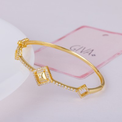 GIVA Sterling Silver Zircon Gold-plated Bracelet