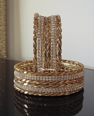 Om Traders Brass Bangle Set(Pack of 16)