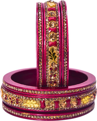 Naziya Lahti Bhandar Lac Bangle Set(Pack of 6)