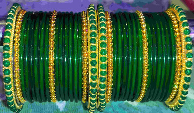 DURGANSH Glass Bangle Set(Pack of 32)