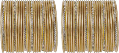 Zulka Get Your Traditions Metal Zircon Bangle Set(Pack of 52)