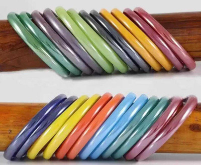 DRC TRADERS Glass Bangle Set(Pack of 10)