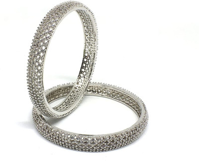 AyanAarsh Plastic Silver Bangle Set(Pack of 2)