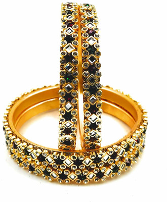 RAF dukan Crystal Crystal Gold-plated Bangle(Pack of 4)