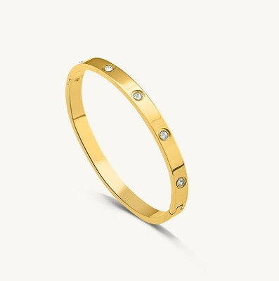 REVERSEA Copper Cubic Zirconia Gold-plated Kada