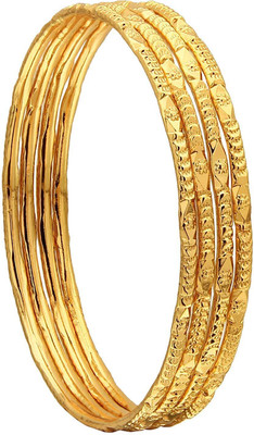 UshaGold Copper Gold-plated Bangle Set(Pack of 4)