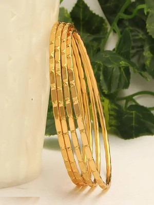 MHKART Brass Gold-plated Bangle Set(Pack of 4)