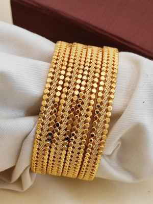 Kriva Trading Alloy Gold-plated Bangle(Pack of 4)