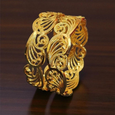 ANOUK Brass Diamond Gold-plated Bangle Set(Pack of 2)