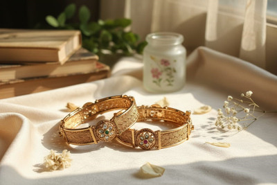 siyaa creation Copper Gold-plated Bangle Set(Pack of 2)