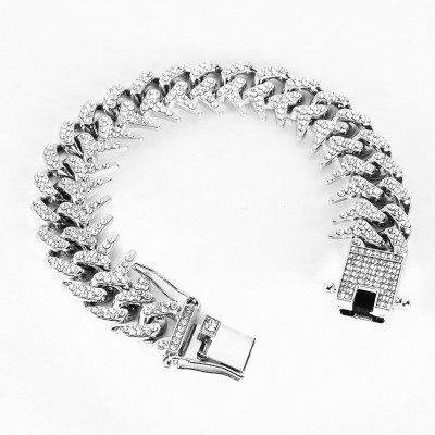 RARE ONE STUDIO Stainless Steel Cubic Zirconia Silver Bracelet