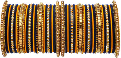 Rijoli Metal Zircon Bangle Set(Pack of 52)