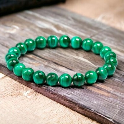 VIBESLE Crystal Beads, Malachite Charm Bracelet