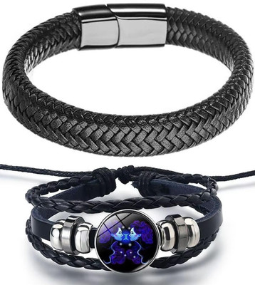 PIXFLIX Leather Charm Bracelet(Pack of 2)