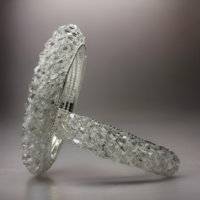 sk international Metal Sterling Silver Bangle(Pack of 2)