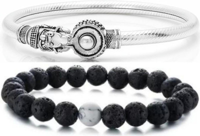 IKONKARR Silver, Crystal, Sterling Silver, Alloy Bracelet(Pack of 2)