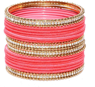 T4 JEWELS Alloy Beads, Cubic Zirconia, Zircon Gold-plated Bangle Set