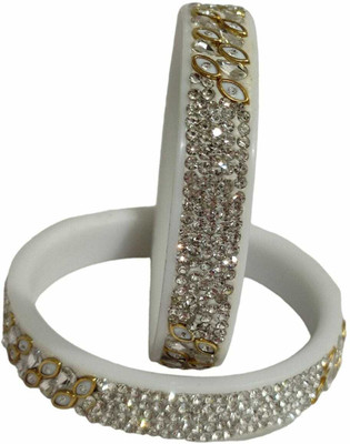 KAMAAKSHI FASHION COLLECTIONS Plastic Cubic Zirconia Bangle Set(Pack of 2)