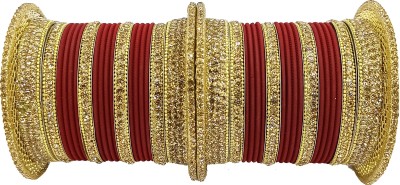 Garnet Gems Metal Zircon Bangle Set(Pack of 36)