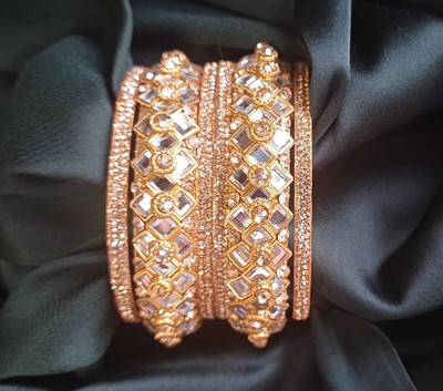 devanya crafts Brass Bangle Set(Pack of 6)