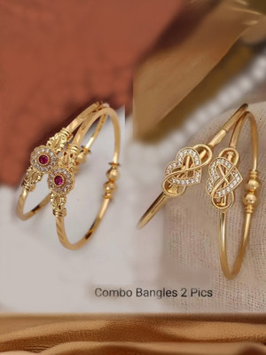 brado jewellery Brass Diamond Brass Bangle(Pack of 4)