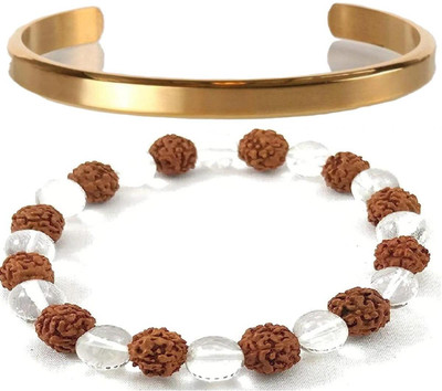 HouseOfCommon Crystal, Rudraksha, Alloy Bracelet(Pack of 2)