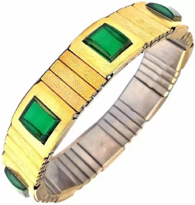 Face Me Stainless Steel Emerald Gold-plated Bracelet