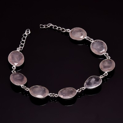 Silver Aura Creations Sterling Silver Quartz Silver Charm Bracelet
