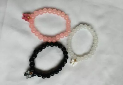 MAYA IMPEX Crystal Beads Charm Bracelet(Pack of 3)