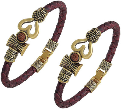 vs unique collections Leather Bracelet Set(Pack of 2)